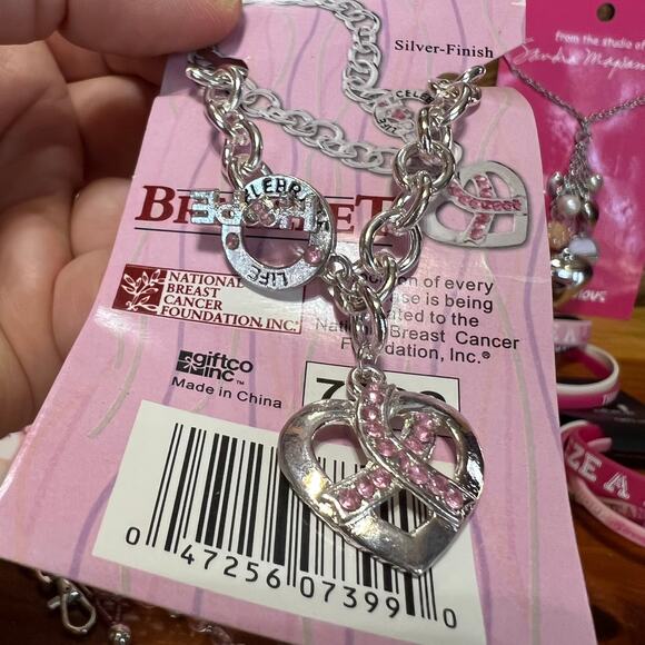 Breast Cancer Awareness Pink Ribbon Jewelry Lot 11 Pink Power Sandra Magsamen - Picture 2 of 11